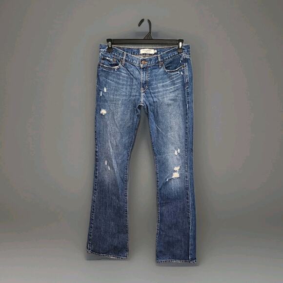 Abercrombie & Fitch Madison Flare Sz 8 Long Tall 34" Distressed - Picture 1 of 13